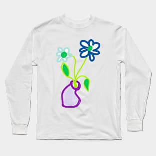 TWO FLOWERS IN SQUASHED VASE Long Sleeve T-Shirt